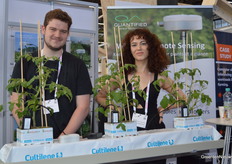 Youri Schoenmakers and Merel Rem pictured on behalf of Quantified Sensor Technology with the smart gutter the company offers.